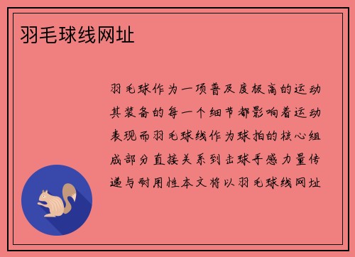 羽毛球线网址